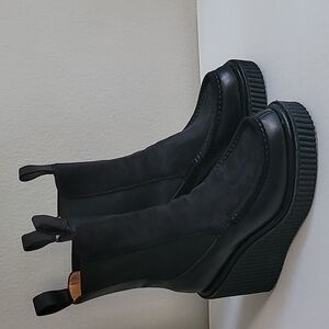 rag & bone Black Platform Chelsea Ankle Boots